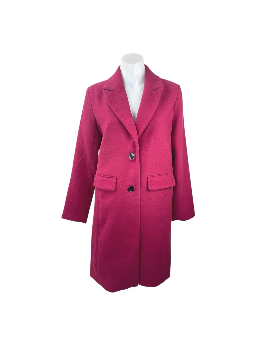 Banana Republic Pink Wool Notched Collar Long Sleeve Walker Pea Coat Jacket Sz S